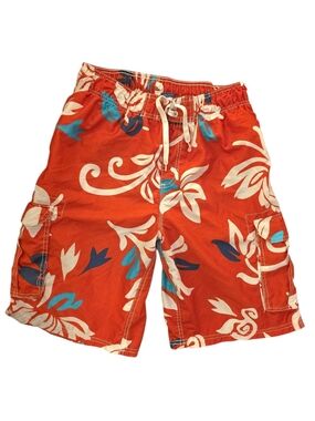 Men's Kanu Surf Tropical Red Hibiscus Cargo Board Shorts – Quick Dry Swim Trunks